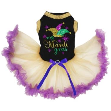 Imagem de Petitebella Vestido de cachorrinho Clown My Mardi Gras (preto/dourado roxo, GG)