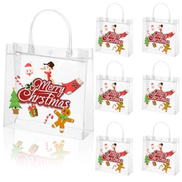 Imagem de SHUNCHENXIANG Pacote com 20 sacos de presente de Natal com alças – Sacos reutilizáveis para lembrancinhas de festa de Natal, aniversário, sacolas de presentes de Natal