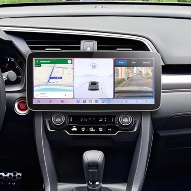 Imagem de JOYING Rádio automotivo para Honda Civic 2016-2021, tela sensível ao toque QLED de 12,3 polegadas, Android 13, estéreo, 12 GB + 256 GB, Plug and Play com carplay sem fio e Android Auto, AM/FM, GPS (C