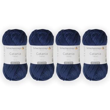 Imagem de 4 novelos/pacote Schachenmayr (SMC) Catania Originals Yarn, cada bola 50 g (125 m), 100% algodão mercerizado para fio de tricô e crochê, peso esportivo, 164 - jeans