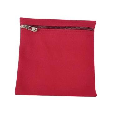 Imagem de Vaveren Bolso lateral embutido com zíper, invisível, em lona, fácil de instalar, para celular, ideal para roupas, casacos e moletons. Seguro, Vermelho