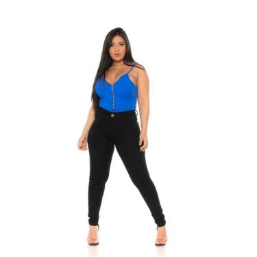 Imagem de Calça Skinny Feminina Preta cintura alta com Elastano - Jeans.Com, 42,
