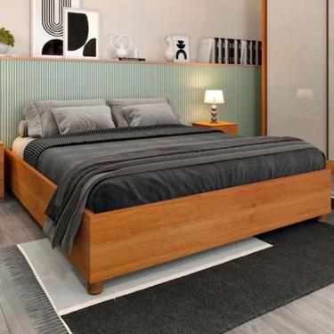 Imagem de Cama Box Casal Queen Mônaco - Tcil Móveis - Cinamomo - Marrom