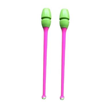 Imagem de Aymzbd 2 Maças de Ginástica Rítmica, 45,5 Cm (17,91 Polegadas), Conectáveis, Equipamento de Treino Profissional para Competições de Dança de Palco, Cabeça Verde