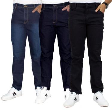 Imagem de Kit 3 Calça Jeans Masculina Premium  Original Elastano Lycra - Almix, 