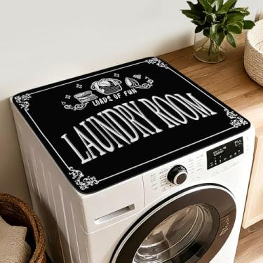 Imagem de Capas de lavadora e secadora para a parte superior, tapete protetor de silicone de 59,9 cm x 50 cm, capa de máquina de lavar antiderrapante para casa, cozinha, lavanderia