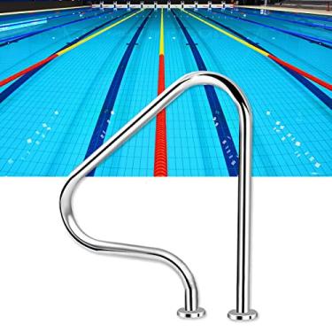 Imagem de AkosOL Trilho de mão para piscina, corrimão de piscina de aço inoxidável, ambientes internos e externos, barras de apoio de segurança, corrimão de escada antiderrapante para spa e parque aquático