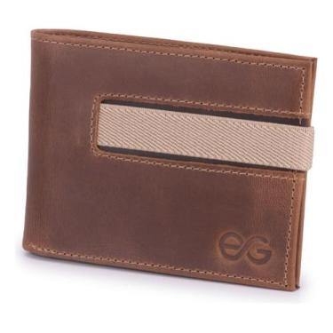 Imagem de Carteira Masculina Slim Elástico Couro Legítimo Para moedas - Ello Gri