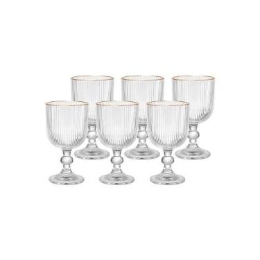 Imagem de Jogo De 6 Taças Borda Dourada 340ml Versalhes Lehaví