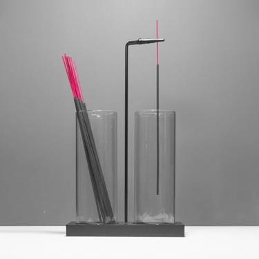 Imagem de Suporte de incenso 2 em 1 para palitos com armazenamento, suporte de incenso de vidro de cabeça para baixo com apanhador de cinzas de vidro para meditação, ioga, spa, quarto, decoração de casa [2