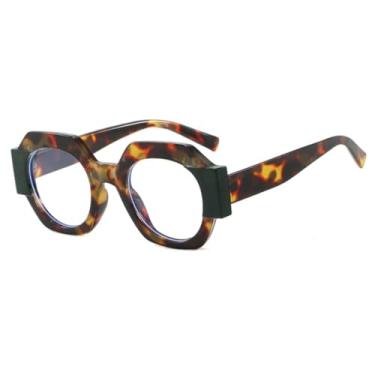 Imagem de VFDHN Óculos de Sol Feminino Fashion Polygon Bicolor Vintage Laranja Degradê UV400 Masculino Punk (13160-C11)