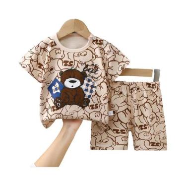 Imagem de Conjunto De Roupas De Algodão Para Bebês Com Estampa De Desenho Animad