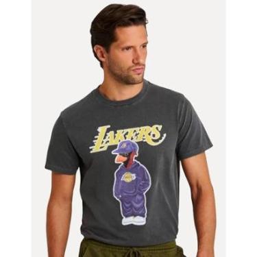 Imagem de Camiseta Reserva Masculina Estampada Mascote Lakers Chumbo-Masculino