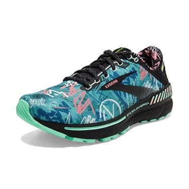 Imagem de Brooks Tênis de corrida feminino Adrenaline GTS 22 Supportive, Preto/Yucca/Flamingo Pink, 35