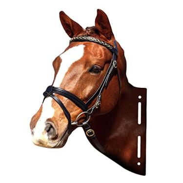 Imagem de Wswqop Escultura de Metal com Cabeças de Animais, Arte Nórdica Realista, Ideal para Decoração de Escritório, Sala de Estar E Outros Ambientes, cavalo, Tamanho real