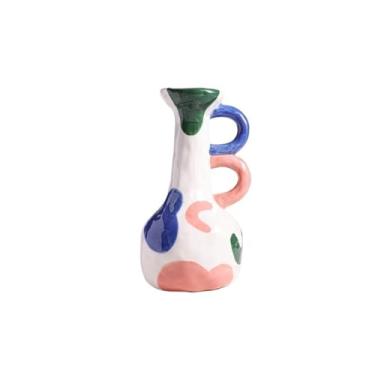Imagem de Vasos para flores, vaso de cerâmica, decoração de sala de estar, arranjo de flores, bloco de cores, vaso pintado, arranjo de flores, vaso decorativo para casa