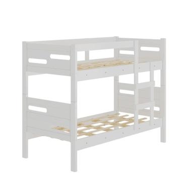 Imagem de Beliche Estrela Com Grade De Proteção Lateral E Escada Branco