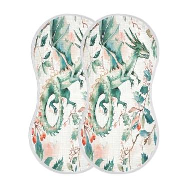 Imagem de STAYTOP 2 peças de panos de arroto de dinossauro emplumados - panos para arrotar para bebês meninos meninas e toalha de recém-nascido, panos grandes absorventes para arrotar