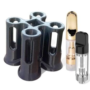 Imagem de Delta Loom Suporte para cartucho e caneta 510 – Organizador de mesa vertical quadrado com 4 compartimentos – Armazenamento compacto de mesa – Preto