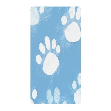 Imagem de Blueangle Lençol de berço padrão para berço infantil - Lençóis de algodão macio e respirável com estampa de pata de cachorro (651)