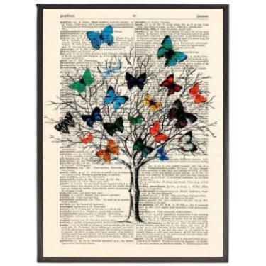 Imagem de Quadro Decorativo Árvore De Borboletas