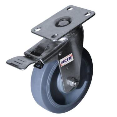 Imagem de Rodizio Giratorio 5'' Cinza 120kg Freio Traseiro Ga10125ft Acm Tools