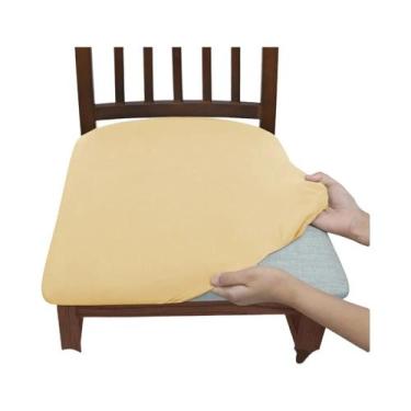 Imagem de Capa De Cadeira De Seda Leiteira Elástica De Cor Sólida, À Prova De Po