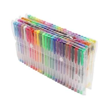 Imagem de Conjunto De 100 Canetas Gel Coloridas Para Colorir, Desenhar, Artesana