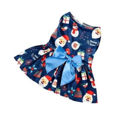 Imagem de Vestido Festivo De Natal Para Cães Com Laço, Saia Leve Para Cães De Pe