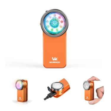 Imagem de Wurkkos HD03 Lanterna EDC recarregável 680 lúmens de alto clipe, lanterna pequena fonte de luz tripla, 90 alto CRI, IPX6 impermeável, lanterna magnética de bolso para sinal de emergência (laranja)