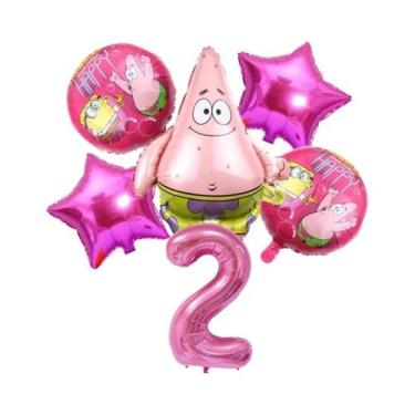 Imagem de Conjunto De Balões Do Bob Esponja E Patrick Estrela, 6 Peças, Suprimen