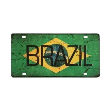 Imagem de Placa De Metal Vintage Com Bandeira Nacional Para Decoração De Garagem