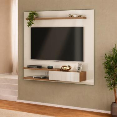 Imagem de Painel para TV Até 50 Polegadas 1 Porta Monza Off White/Cinamomo C/ Suporte para TV - Artely