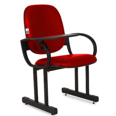 Imagem de 01 Cadeira Escolar para Auditório e Escolas com Prancheta Linha Dallas Auditório Vermelho