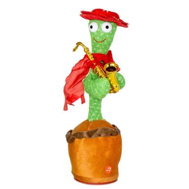 Imagem de Cacto Dançante Musical Falante Dança Repete Brinquedo Usb Modelo Saxofone