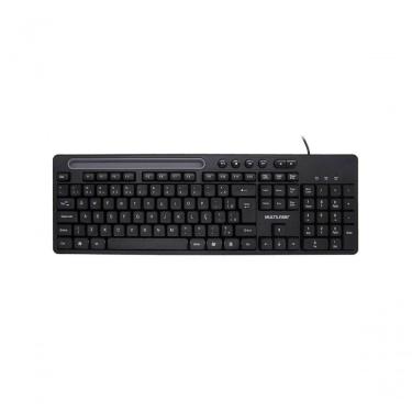 Imagem de Teclado Multimidia Office Usb Preto Com Apoio Para Smartphone Tc262