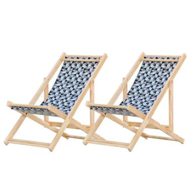 Imagem de Kit 2 Cadeira Espreguiçadeira Dobrável S-b-triang Preto