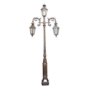 Imagem de Poste Colonial Paris para Jardim Alumínio 03 Luminária 3,45m