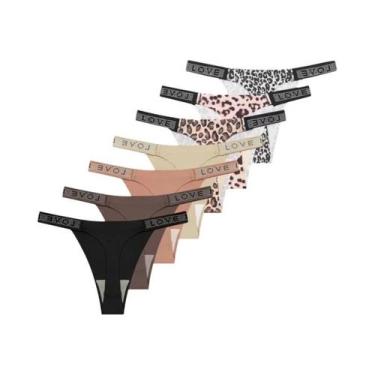 Imagem de Conjunto De 7 Peças De Tanga Feminina Com Estampa De Leopardo E Crista