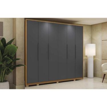 Imagem de Guarda Roupa Casal 6 Portas E 4 Gavetas C- Pés Cb03t581 Canela-grafite - Kappesberg