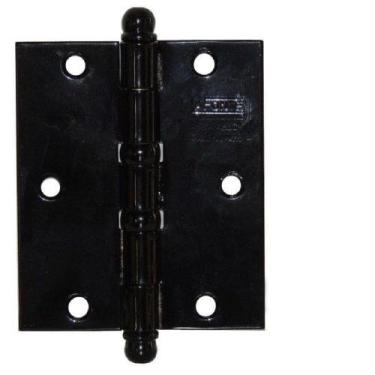 Imagem de Dobradiça Reforçada 500 3,5x3 Aço Preto fosco Com Anel - LaFonte Canto