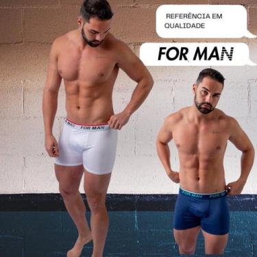 Imagem de KIT 3 Cuecas Boxer de Poliéster Masculina Conforto Diário P M G GG - A