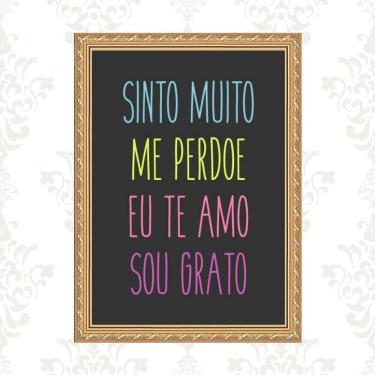 Imagem de Quadro Moldura Dourada - Ho`Oponopono 24X18Cm