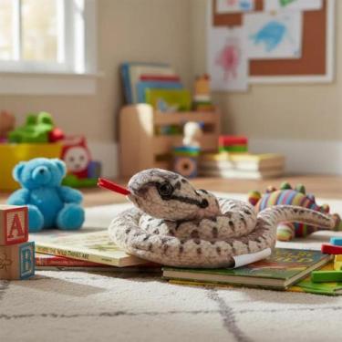 Imagem de Cobra De Pelúcia Filhote 50 Cm Comprimento Enrolada Marrom - Fizzy