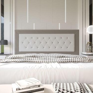 Imagem de Cabeceira Casal 1,95m Havana Suede Bege Dal Poz Estofados