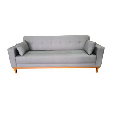 Imagem de Sofá Gianni Tecido Acquablock Impermeável Pé Base Madeira 210cm - 4R E