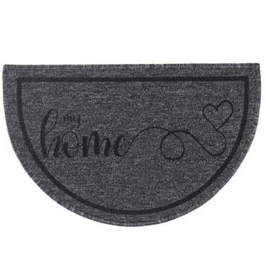 Imagem de Capacho Tapete Porta Entrada Meia Lua 38x60 My Home Grafite - Oasis