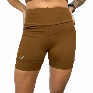 Imagem de Short Feminino para Treino Corrida Indrills Com Bolsos Running Toffe Marrom-Feminino