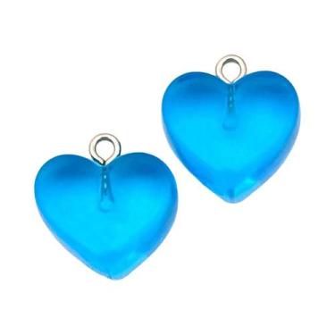 Imagem de Pingentes De Corações De Resina Transparente Coloridos 17x18mm 10pcs D