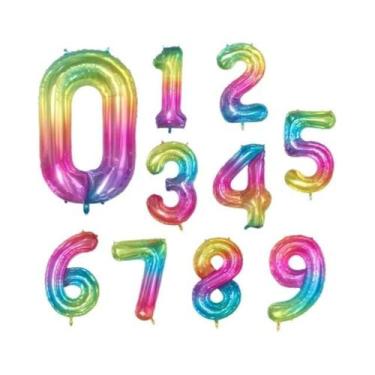 Imagem de Balões De Aniversário De 40 Polegadas Em Folha, Balões De Hélio Com Nú